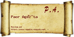 Paor Agáta névjegykártya